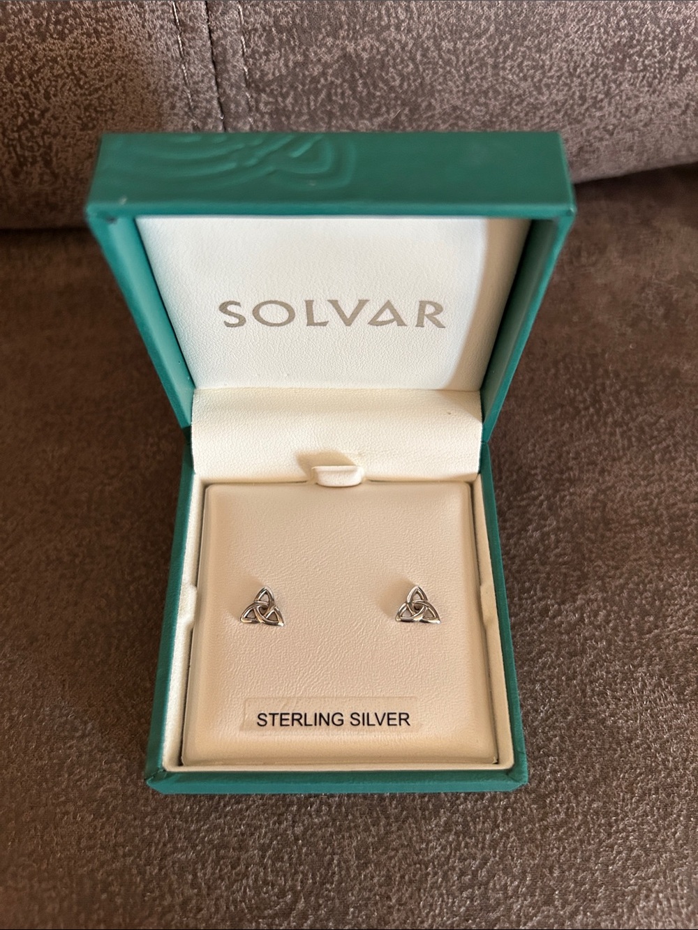 Sterling silver trinity knot earrings